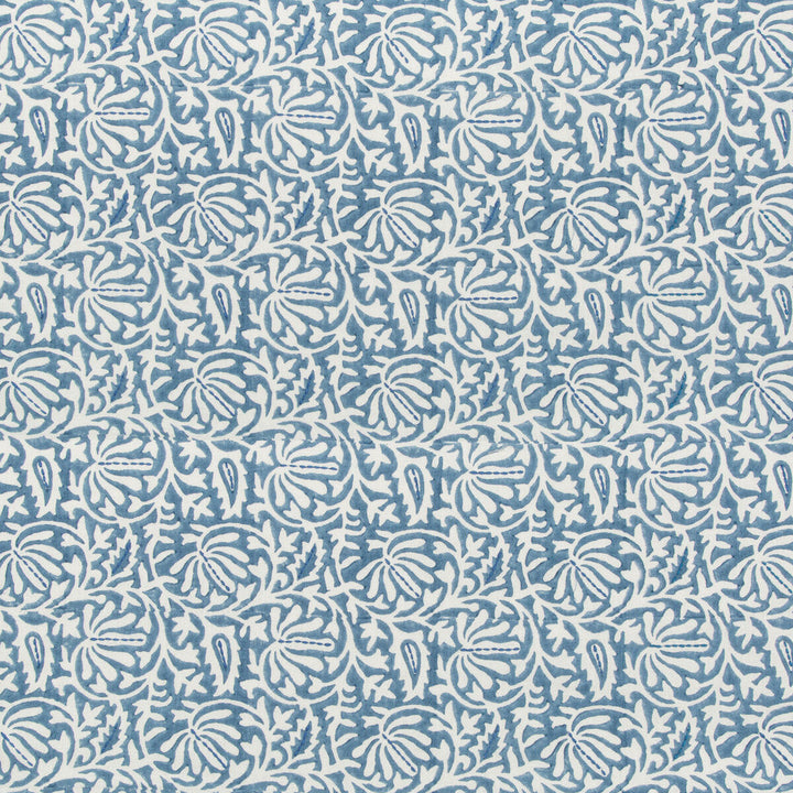 Laine Print Bluebell by Lee Jofa Designer Fabric WESTPORT LINEN - 95%;POLYESTER - 5% India Horizontal: 5.91 and Vertical: 5.91 53.15 - Swanky Fabrics -