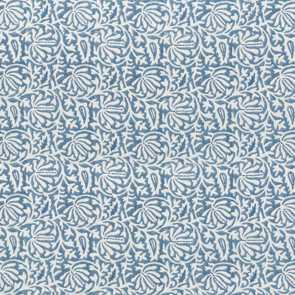 Laine Print Bluebell by Lee Jofa Designer Fabric WESTPORT LINEN - 95%;POLYESTER - 5% India Horizontal: 5.91 and Vertical: 5.91 53.15 - Swanky Fabrics -