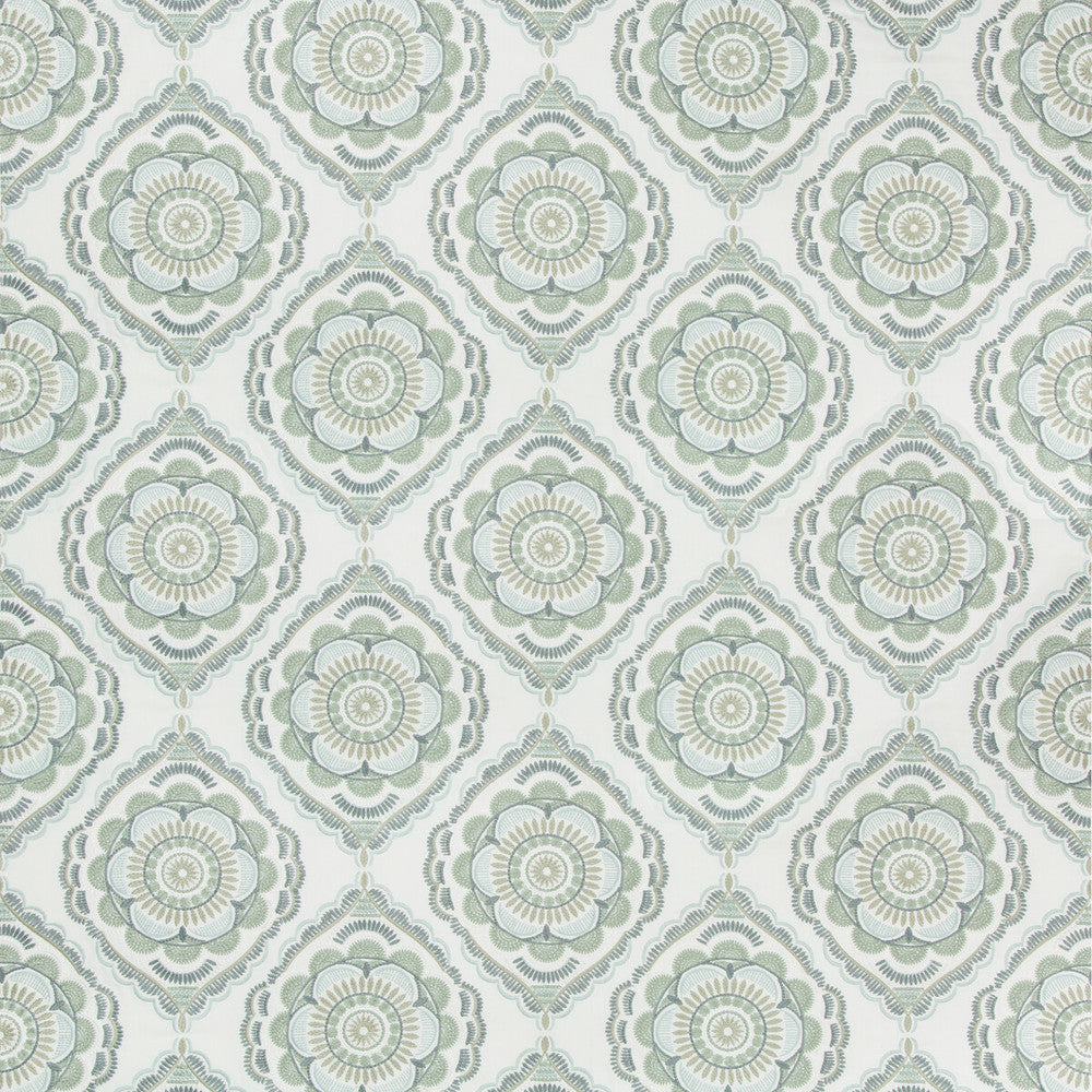 Monterey Emb Sea Mist by Lee Jofa Designer Fabric WESTPORT POLYESTER - 48%;VISCOSE - 42%;LINEN - 10% India - Horizontal: 16 and Vertical: 15 48 - Swanky Fabrics -