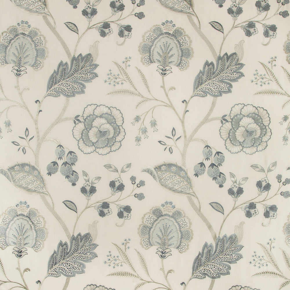 Aston Embroidery Frost by Lee Jofa Designer Fabric MANOR HOUSE VISCOSE - 100% India LIGHT Horizontal: 25.59 and Vertical: 31.1 51.57 - Swanky Fabrics -