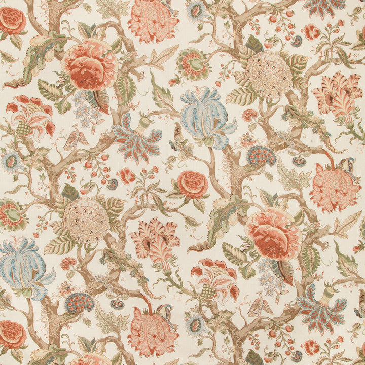 Adlington Coral by Lee Jofa Designer Fabric MANOR HOUSE LINEN - 100% Thailand MEDIUM Horizontal: 30 and Vertical: 50.94 60 - Swanky Fabrics -