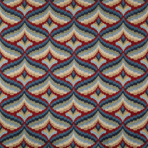 Lee Jofa Fabric Giles Embroidery Red/Blue