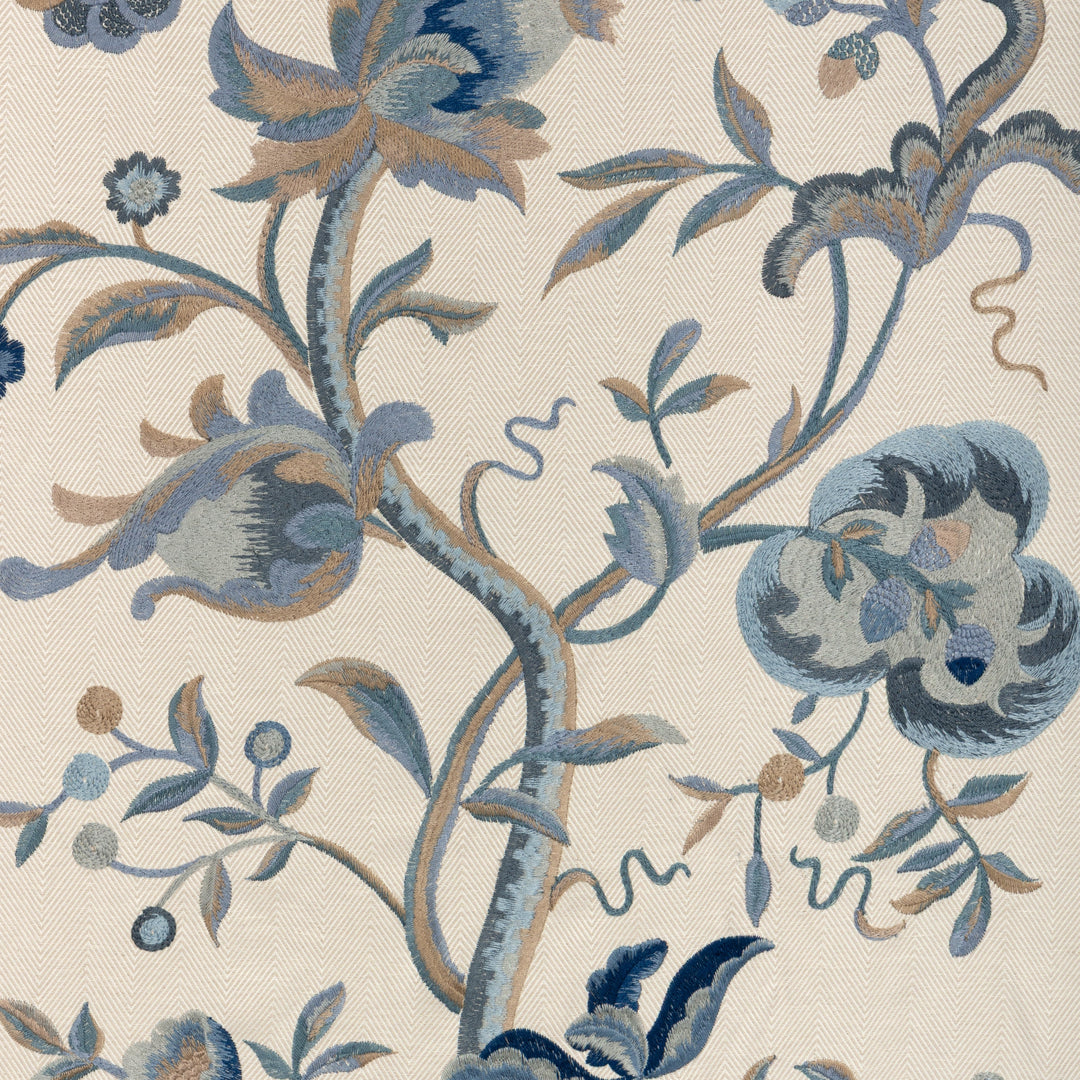 Lee Jofa Fabric Dorton Embroidery - Indigo
