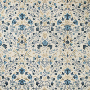 Lee Jofa Fabric Luxford Embroidery Indigo