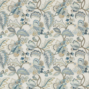 Lee Jofa Fabric Orford Embroidery Blue/Gold