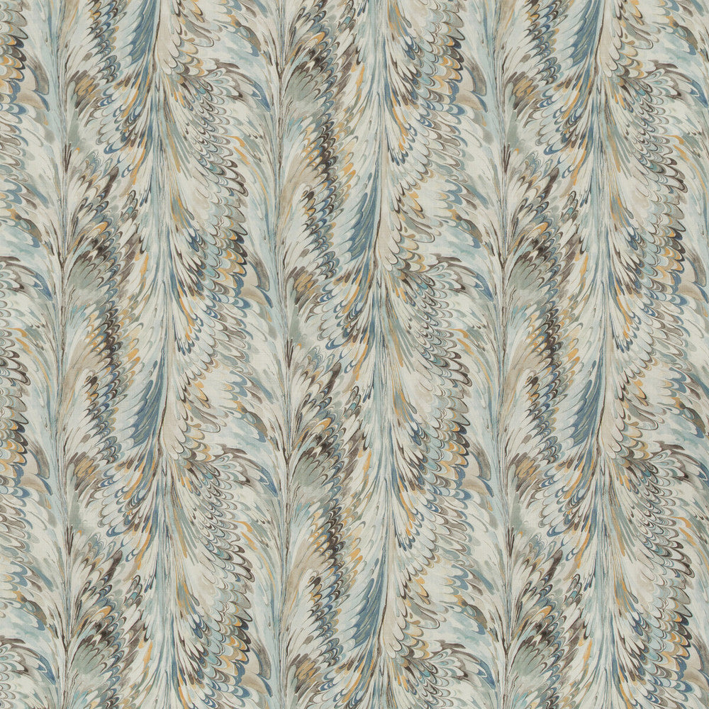 Taplow Print Sea Mist by Lee Jofa Designer Fabric MANOR HOUSE LINEN - 100% Austria MEDIUM Horizontal: 14.2 and Vertical: 24.9 56.8 - Swanky Fabrics -