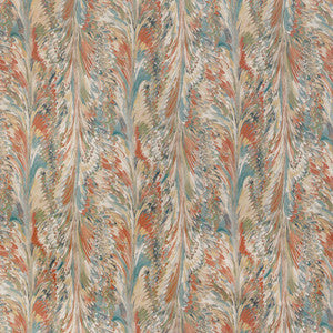 Lee Jofa Fabric Taplow Print Clay/Blue 2019114.312.0