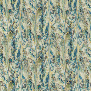 Lee Jofa Fabric Taplow Print Peacock/Gold