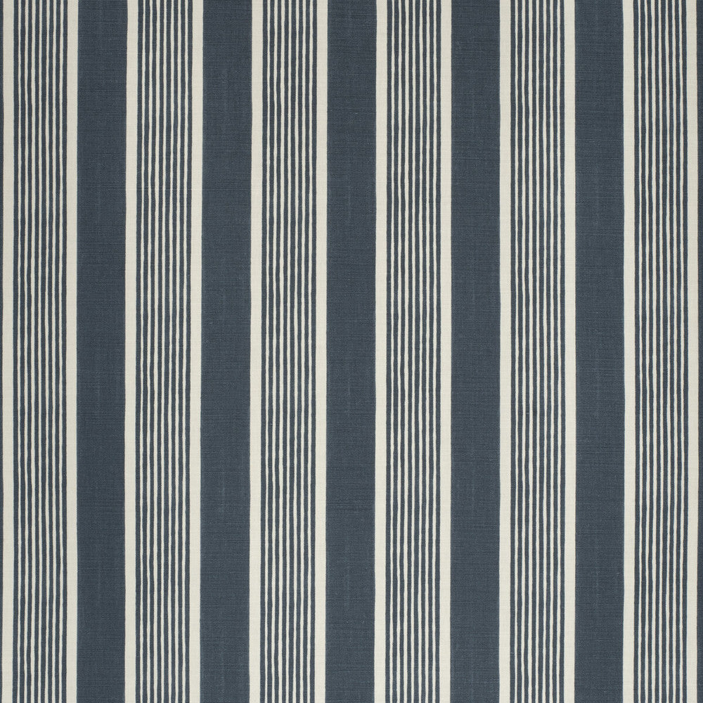 Elba Stripe Navy by Lee Jofa Designer Fabric PAOLO MOSCHINO FABRICS LINEN - 67%;COTTON - 33% United Kingdom HEAVY Horizontal: 5.51 and Vertical: 51.18 - Swanky Fabrics -