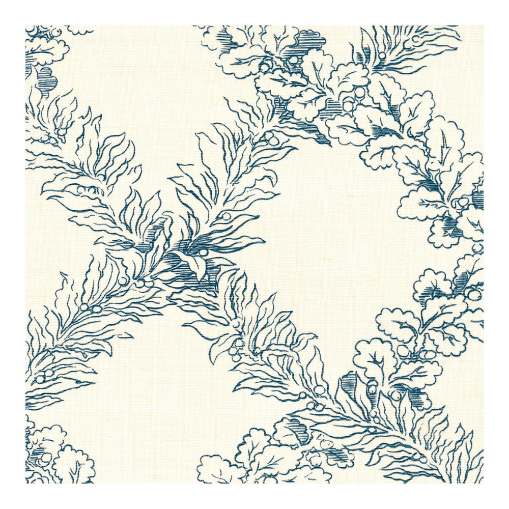 Leaf Trellis Blue by Lee Jofa Designer Fabric PAOLO MOSCHINO FABRICS LINEN - 67%;COTTON - 33% United Kingdom HEAVY Horizontal: 16.93 and Vertical: 16.14 53.94 - Swanky Fabrics -