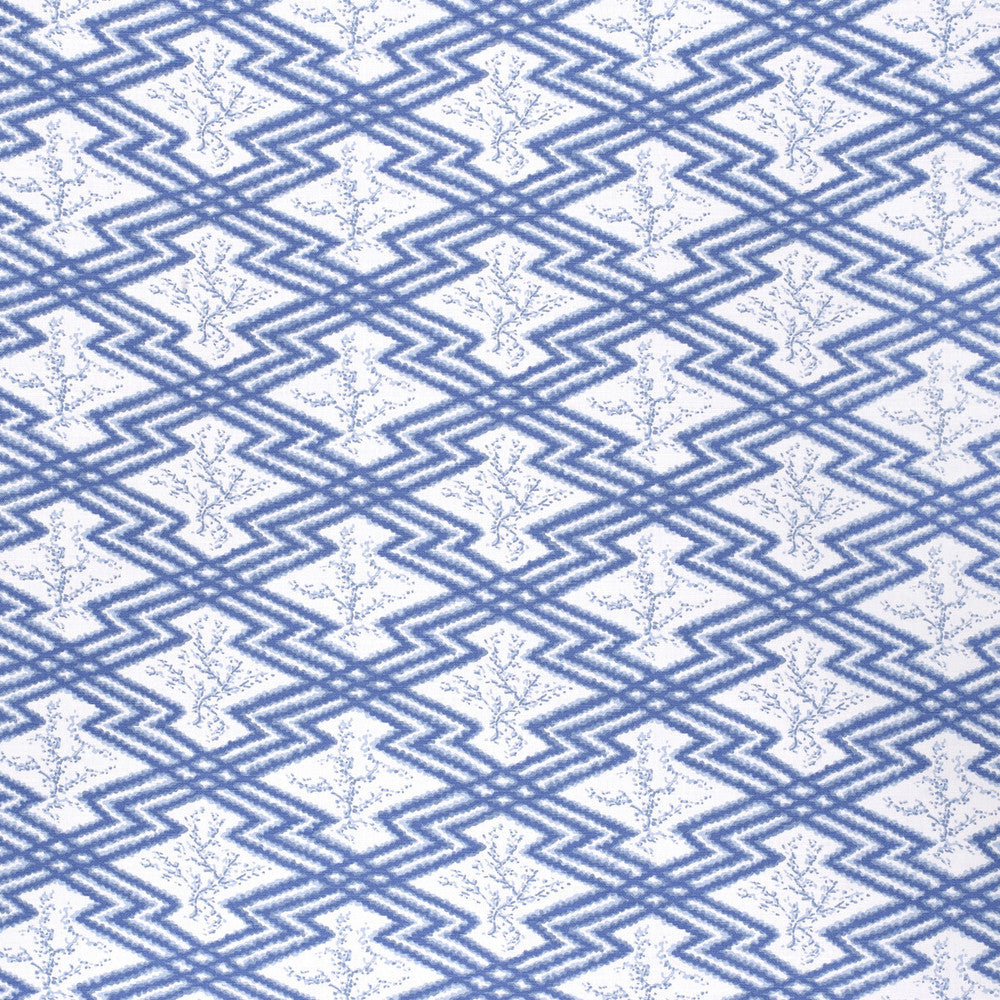 Via Krupp Blue/White by Lee Jofa Designer Fabric PAOLO MOSCHINO FABRICS LINEN - 67%;COTTON - 33% United Kingdom HEAVY Horizontal: 9.06 and Vertical: 6.3 53.94 - Swanky Fabrics -