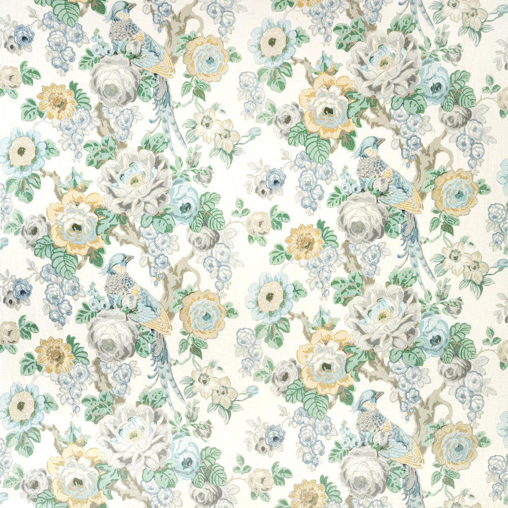 Avondale Print Slate/Aqua by Lee Jofa Fabric Lee Jofa Fabric Avondale Print Slate/AquaFabric AVONDALE COTTON - 49%;VISCOSE - 46%;POLYESTER - 5% Italy </p><p>Repeat: H: 26.2, V: 26.4 52 - Fabric Carolina -