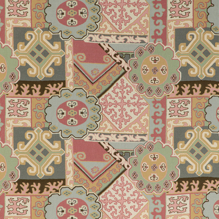 Batangas Print Pink/Multi by Lee Jofa Designer Fabric MINDORO LINEN - 100% Italy HEAVY Horizontal: 27 and Vertical: 17.32 54 - Swanky Fabrics -