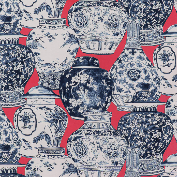 Pandan Print Chili/Blue by Lee Jofa Fabric Lee Jofa Fabric Pandan Print Chili/BlueFabric MINDORO COTTON - 100% Italy </p><p>Repeat: H: 53.54, V: 25.2 53.94 - Fabric Carolina -