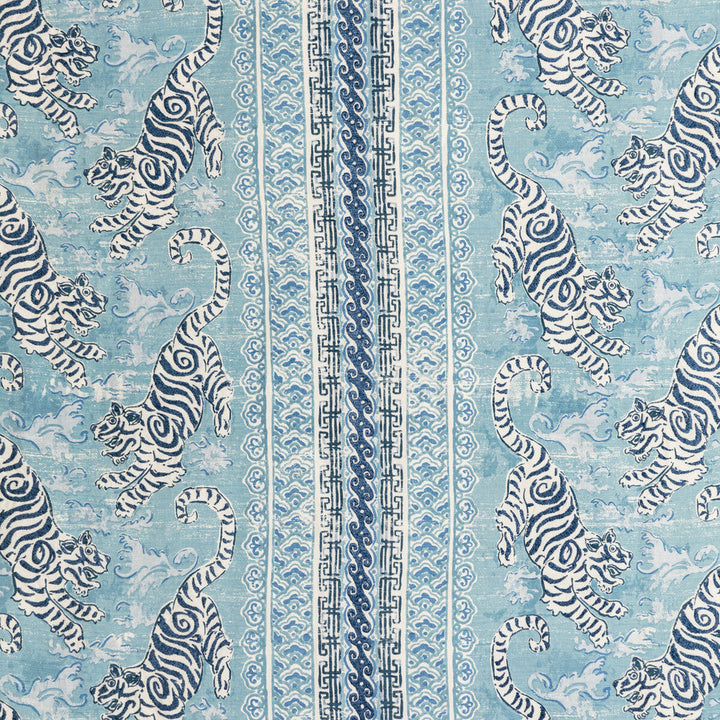 Bongol Print Sky by Lee Jofa Designer Fabric MINDORO LINEN - 44%;COTTON - 35%;RAYON - 21% India Horizontal: 26.5 and Vertical: 27.56 52.95 - Swanky Fabrics -