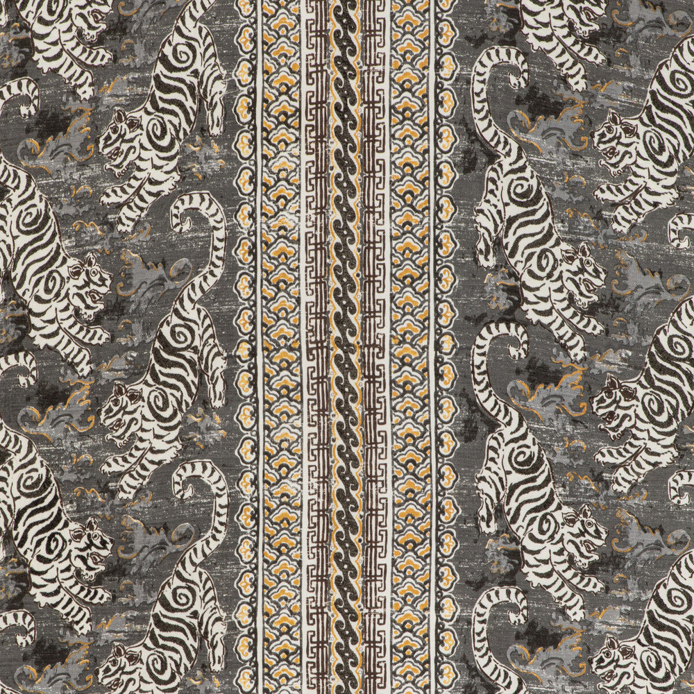 Bongol Print Charcoal by Lee Jofa Designer Fabric MINDORO LINEN - 44%;COTTON - 35%;RAYON - 21% India Horizontal: 26.5 and Vertical: 27.56 52.95 - Swanky Fabrics -