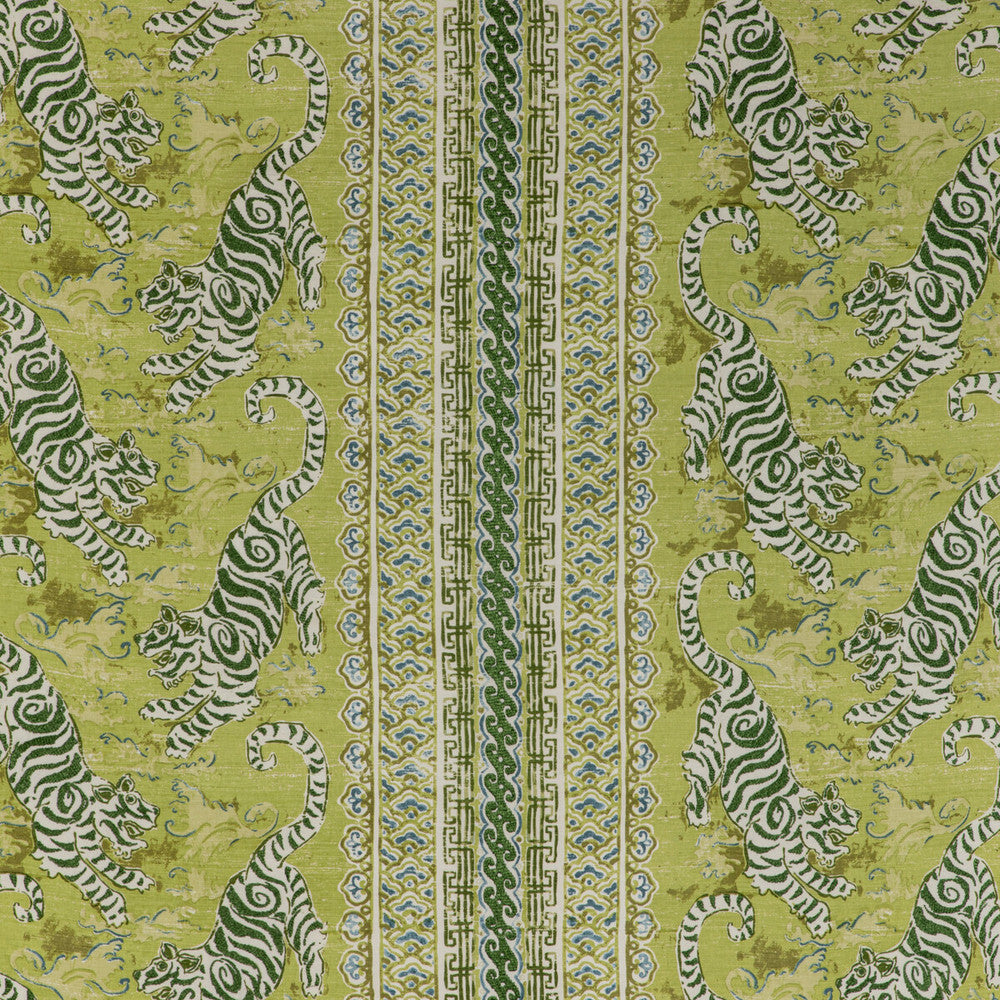Bongol Print Kiwi by Lee Jofa Designer Fabric MINDORO LINEN - 44%;COTTON - 35%;RAYON - 21% India Horizontal: 26.5 and Vertical: 27.56 52.95 - Swanky Fabrics -