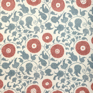 Lee Jofa Fabric Eldora Print Sky/Brick 2020204.195.0