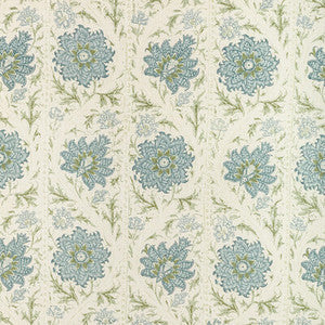 Lee Jofa Fabric Calico Vine Green Blue