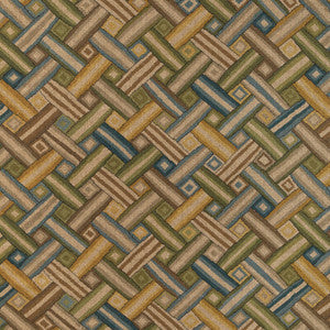 Lee Jofa Fabric Strapwork Print Ivy/Blue 2023129.315.0