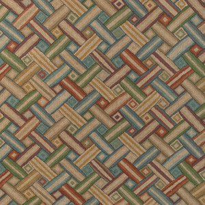 Lee Jofa Fabric Strapwork Print Red/Moss 2023129.319.0