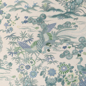 Lee Jofa Fabric Sakura Print Teal 2023139.353.0