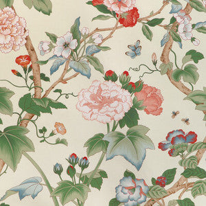 Lee Jofa Fabric Gardenia Print Red/Green 2023143.319.0