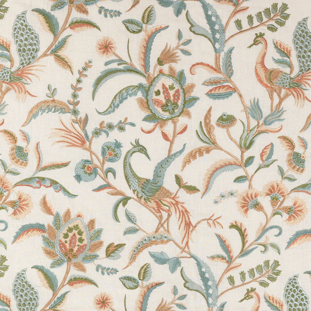 Lee Jofa Fabric Palawan Emb - Aqua/Clay