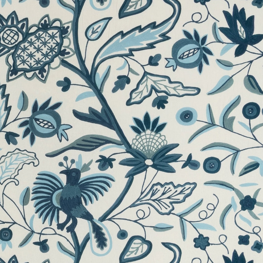 Lee Jofa Fabric Folkland Emb - Indigo
