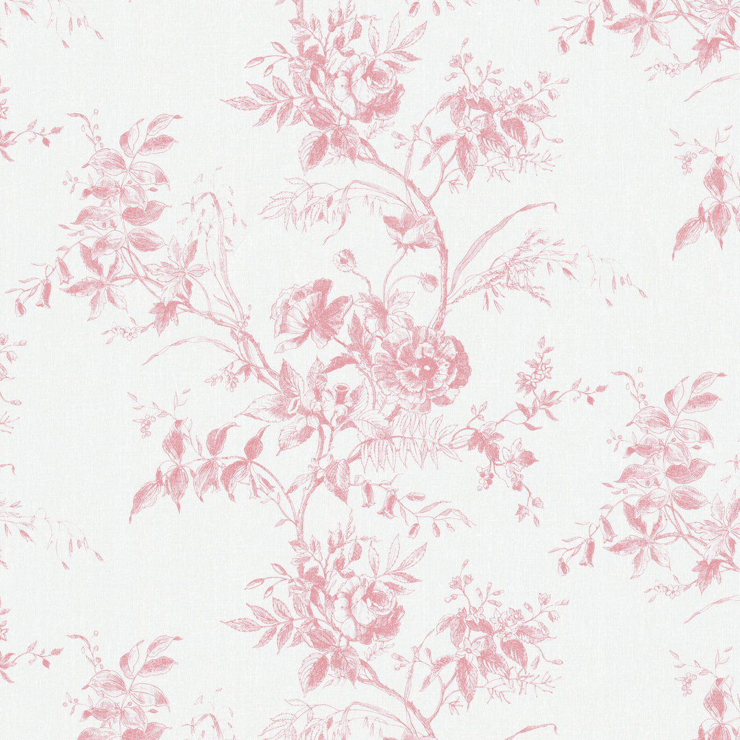 Lee Jofa Fabric Tea Rose Toile - Rose