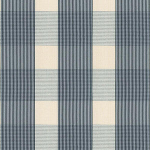 Schumacher Fabric Avon Gingham Plaid Indigo/Sky 63024