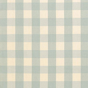 Schumacher Fabric Camden Cotton Check Aqua 63037