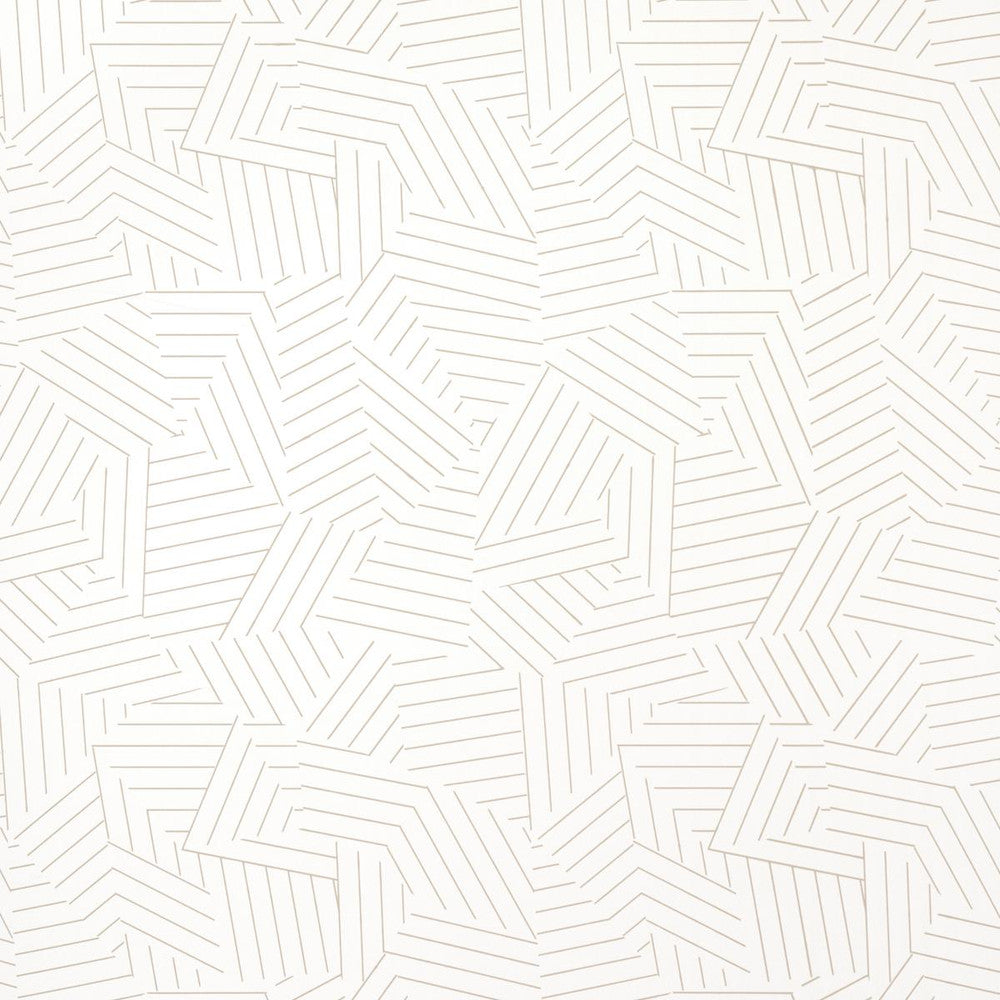 Deconstructed Stripe Greige 5007970 by Schumacher Designer Wallpaper Miles Redd 13.5" - Swanky Fabrics -