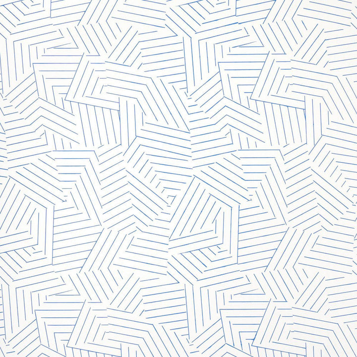 Deconstructed Stripe Cobalt 5007972 by Schumacher Designer Wallpaper Miles Redd 13.5" - Swanky Fabrics -