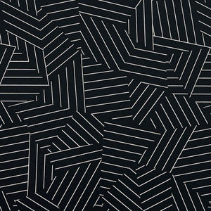 Schumacher Wallpaper Deconstructed Stripe Ivory On Black 5007974