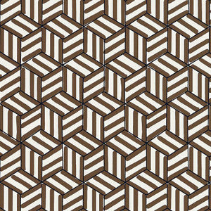 Schumacher Wallpaper Tumbling Blocks Chocolate 5007963