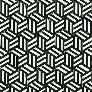 Schumacher Wallpaper Tumbling Blocks Black 5007964