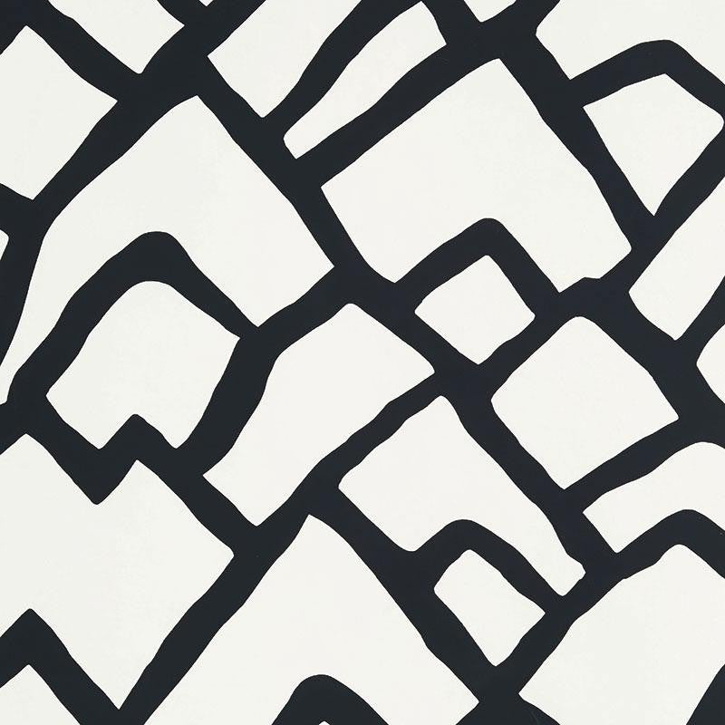 Zimba Ebony 5003308 by Schumacher Designer Wallpaper Drawn From Nature 27.0" - Swanky Fabrics -
