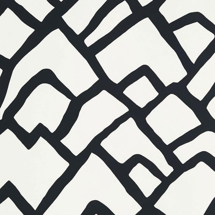 Zimba Ebony 5003308 by Schumacher Designer Wallpaper Drawn From Nature 27.0" - Swanky Fabrics -
