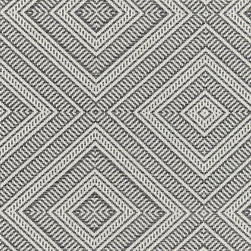 Tortola Indoor/Outdoor Oxford Grey 62844 by Schumacher Designer Fabric Cote D'Azur 14.5" - Swanky Fabrics -