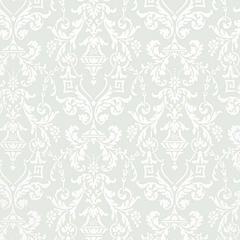 Lido Damask Haze 5004482 by Schumacher Designer Wallpaper Greenhouse 9.0" - Swanky Fabrics -