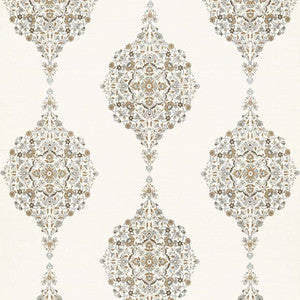 Schumacher Fabric Mehndi Linen Print Flax 175320