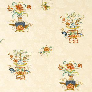 Schumacher Fabric Ming Embroidery Multi-Color 64420