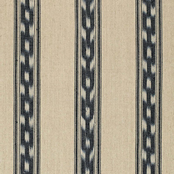 Mojave Ikat Stripe Ebony 67510 by Schumacher Designer Fabric Ikat Collection 9.0" - Swanky Fabrics -