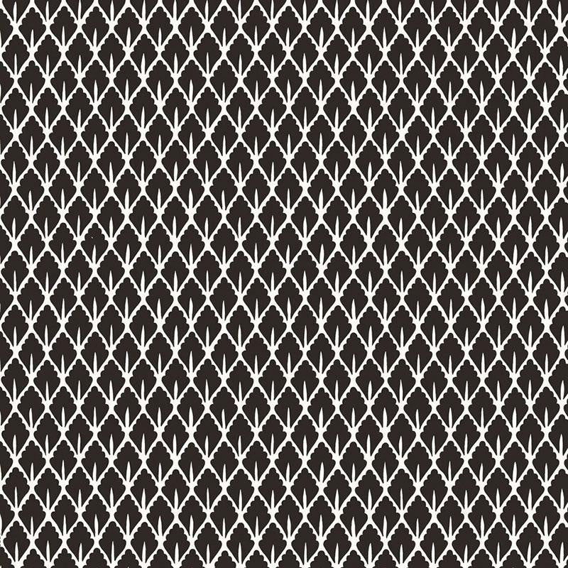 Mughal Leaf Noir 5006670 by Schumacher Designer Wallpaper Ottoman Chic 9.0" - Swanky Fabrics -