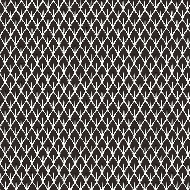 Mughal Leaf Noir 5006670 by Schumacher Designer Wallpaper Ottoman Chic 9.0" - Swanky Fabrics -
