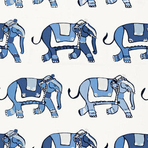 Schumacher Fabric Parade Blueberry / Ocean 174892