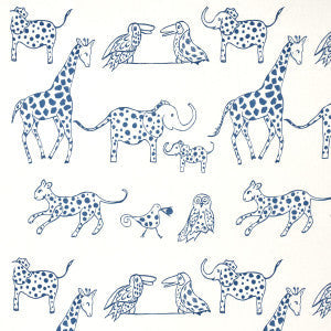 Schumacher Fabric Jungle Jubilee Blueberry 66250
