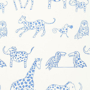 Schumacher Fabric Jungle Jubilee Sky 66251