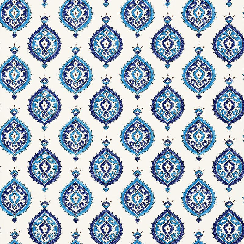 Samovar Peacock 5006680 by Schumacher Designer Wallpaper Martyn Lawrence Bullard 6.75" - Swanky Fabrics -